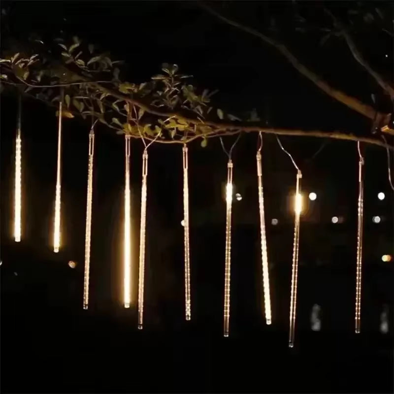 2-Pack Waterproof LED Meteor Shower Lights for Outdoor Christmas and Holiday Decor - 30/50CM Fairy Garland String Lights