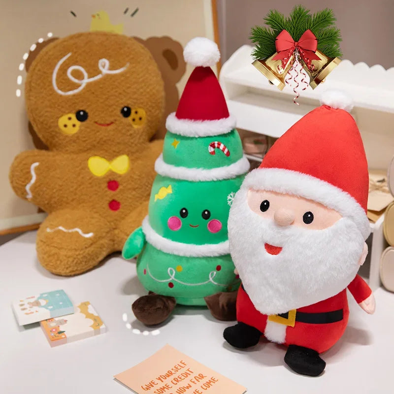 Charming Christmas Plush Toy Collection: Santa Claus, Christmas Tree, Gingerbread Man, Reindeer, Snowman, and Grandma Doll Gifts