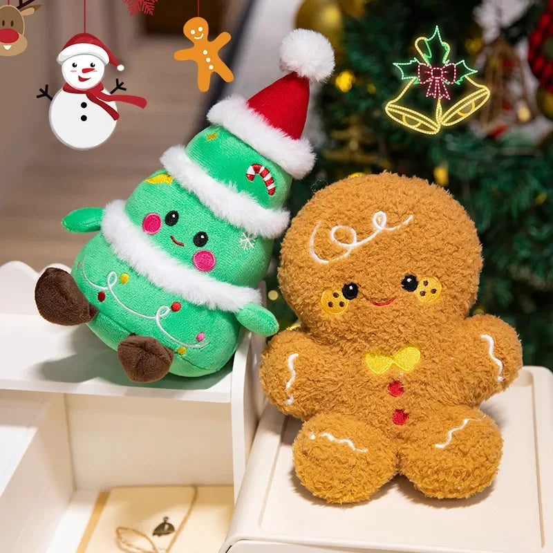 Charming Christmas Plush Toy Collection: Santa Claus, Christmas Tree, Gingerbread Man, Reindeer, Snowman, and Grandma Doll Gifts